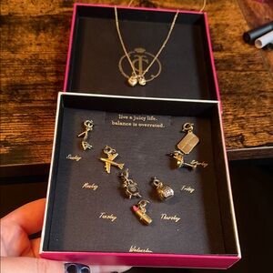 Juicy Couture Gold Charm Necklace with Weekday Charms